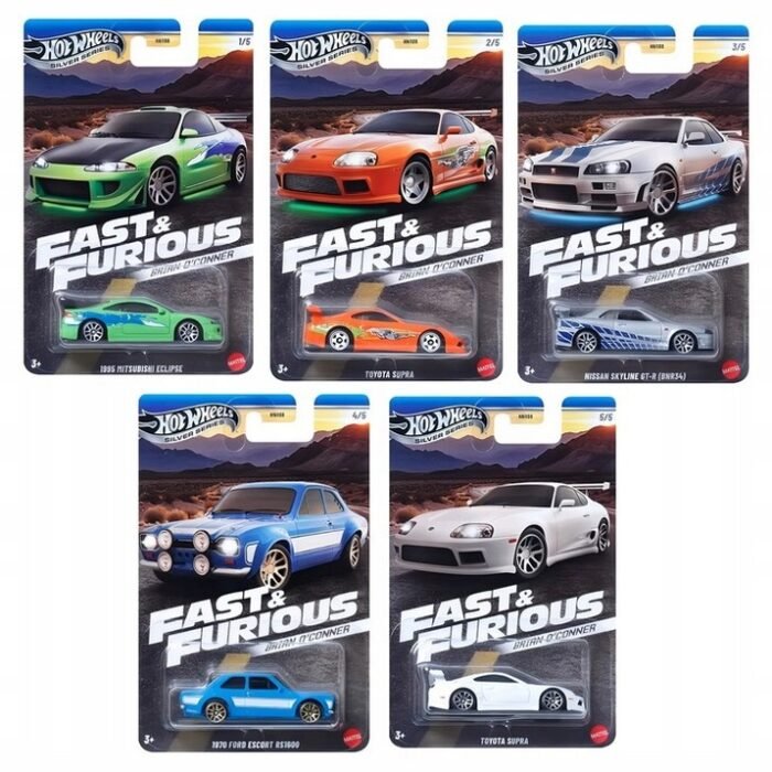 HOT-WHEELS-Silver-Series-FAST-FURIOUS-Brian-O-Conner-zestaw-5-autek