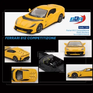 Ferrari 812 Giallo Modena Competizione 2021, BBR, 1/64, BBRFER64008, yellow